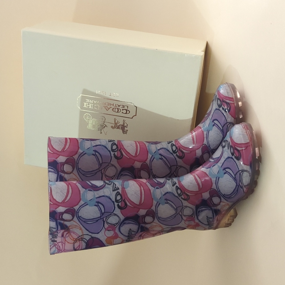 NWT Coach Graffiti Rainboots